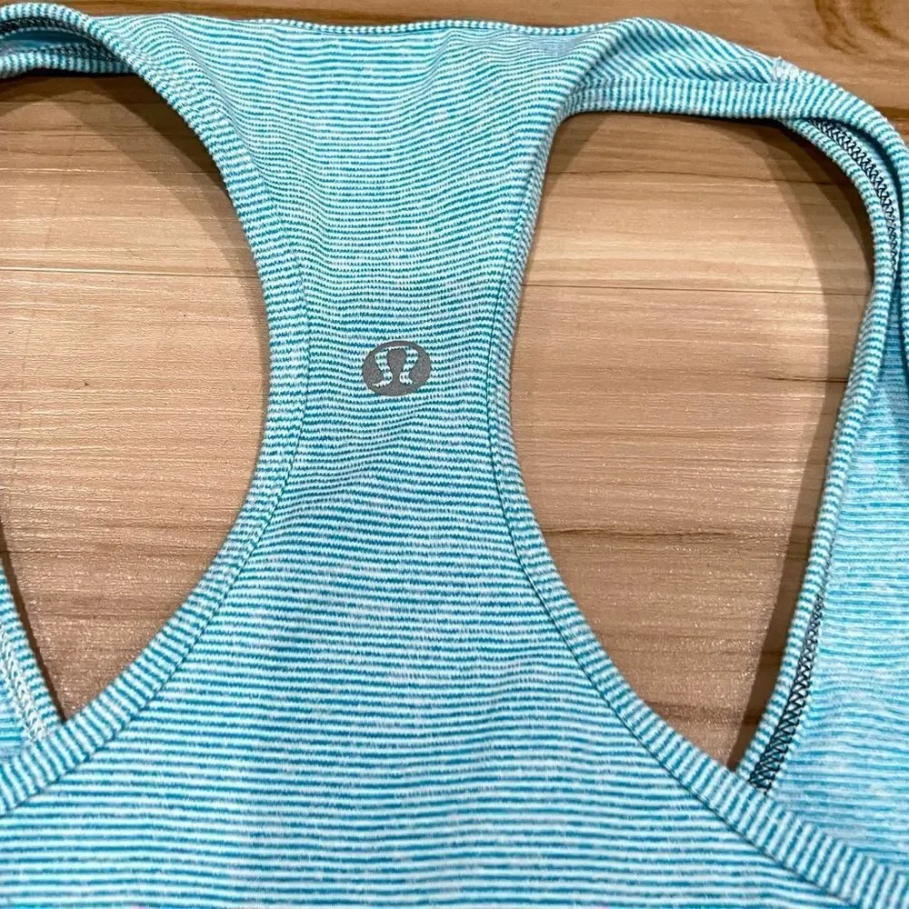 Lululemon Blue Striped Athletic Tank Top Women’s 4